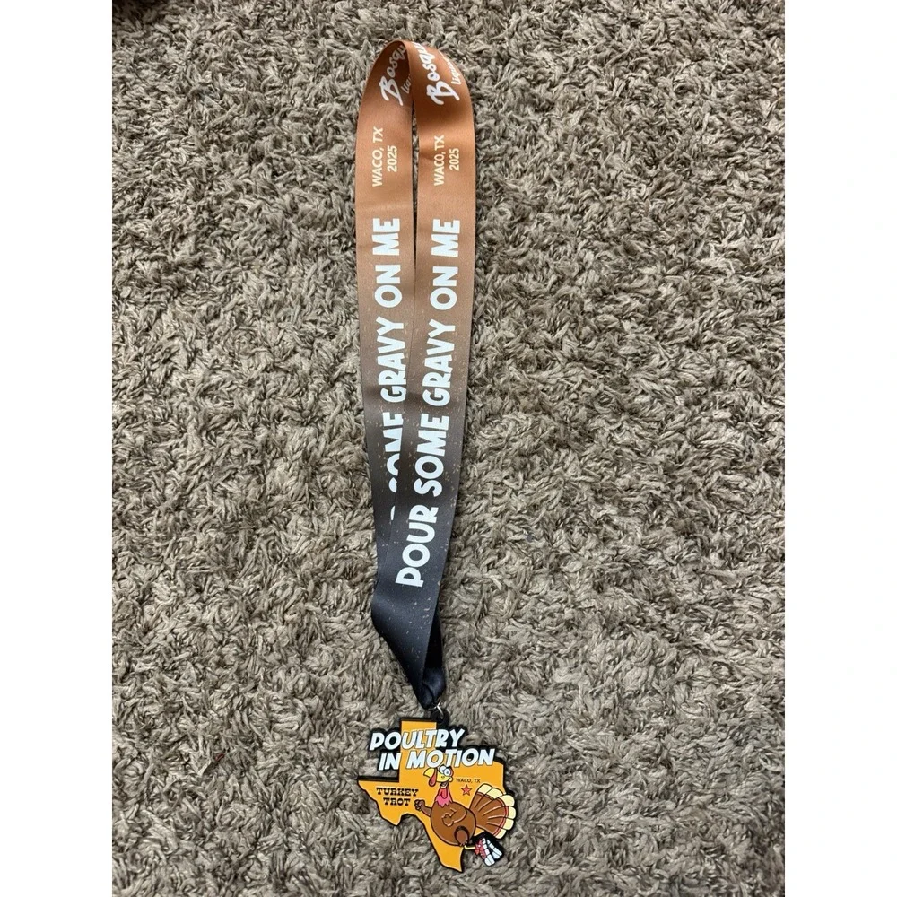 Poultry in Motion Turkey Trot 5k Finisher Medal Waco Texas 2025